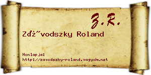 Závodszky Roland névjegykártya